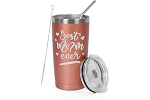 ONEVIVE Best Mom Ever Gifts Mom Tumbler Mug(Pink), 20 oz Coffee Tumbler Cup Gifts for Mom From Daughter Son Gift for Women Christmas Gift for Wife Women
