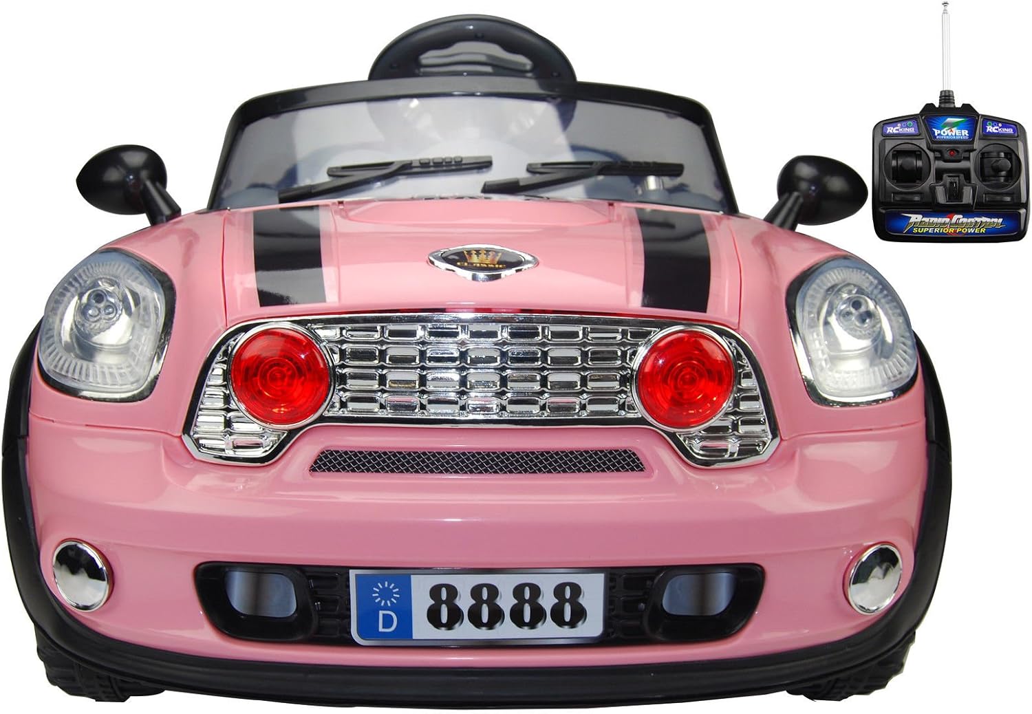 pink mini cooper 6v ride on with remote control