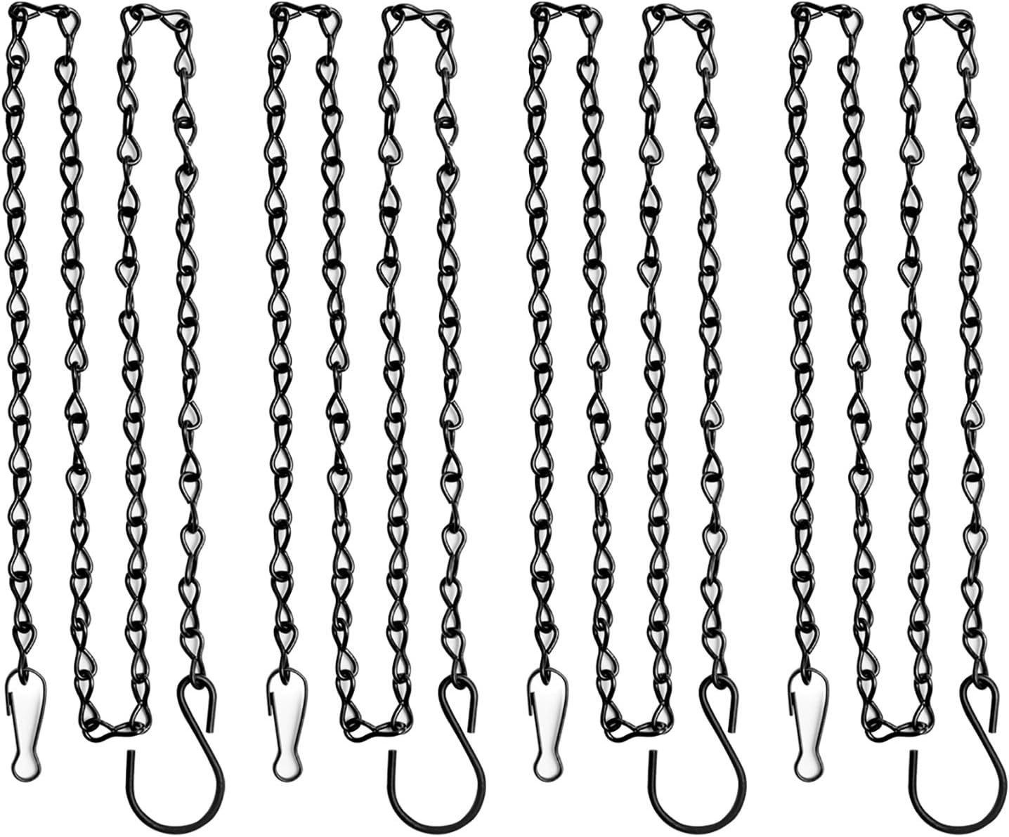 Outdoor Hanging Brackets - BESKIT 35 inches Hanging Chain for Hanging Bird Feeders, Birdbaths, Planters and Lanterns (4 Pieces - Black)