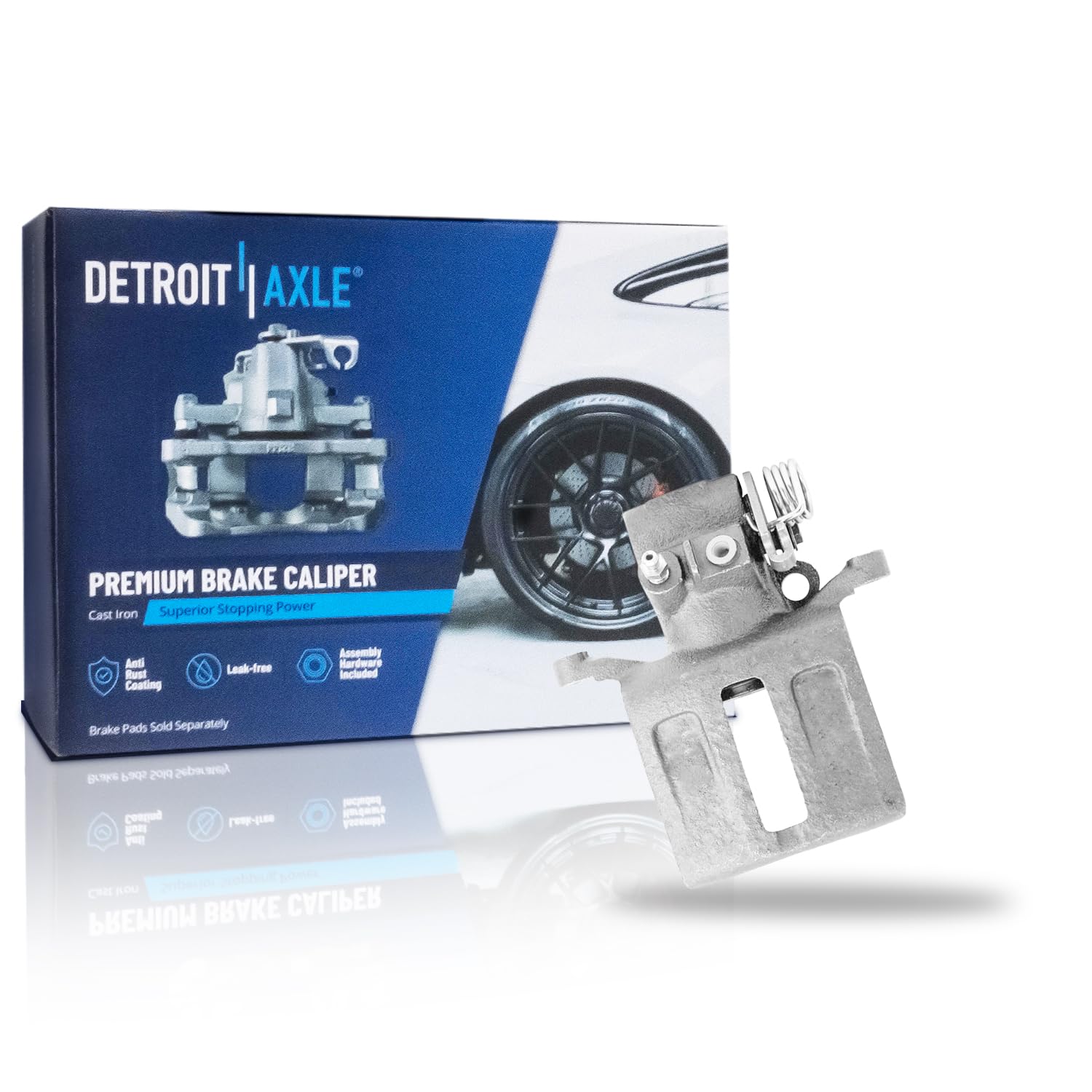 Detroit Axle - Rear Left Brake Caliper for Ford Taurus Lincoln Continental Town Car Mark VII Mercury Sable [Casting # 2307], Driver Side Disc Brake Caliper Replacement Image