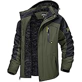 TACVASEN Men's Winter Skiing Jackets Water Resistant Fleece Coats Insulated Thermal Snowboard Jacket Parka Raincoat with Hood