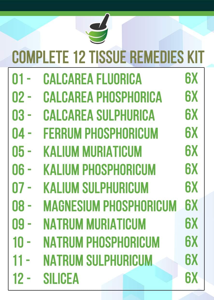 Economy Pack Tissue Cell Salt Kit All 12 Schussler Cell Salts with Easy to Use Remedy Chart, Boost Your Immune System, Stimulate Natural Healing, Provide Cellular Nutrition Vital to Cellular Function: Health & Personal Care