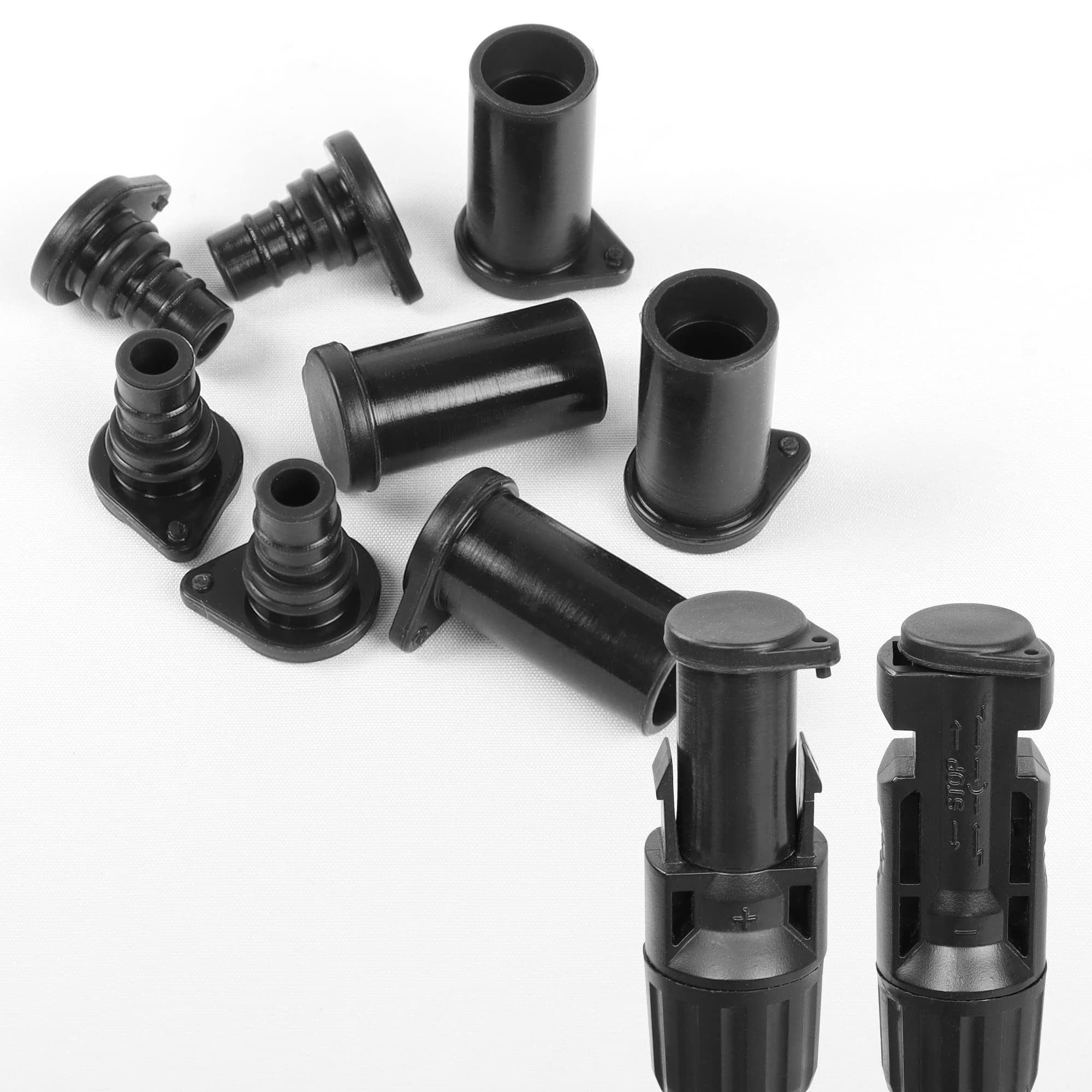 YAODHAOD Solar Plug Dust Cover 5-Pair, Silicone Dust Cover Plug IP67 Dust Proof and Waterproof to Avoid Pollution of Solar Plug and Socket, Used for Solar Plug（black）