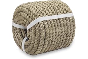 BONSINY Brown Twisted Polyester Rope 1/2" x 100' Utility Brown Outdoor Rope - Heavy Duty Rope for Swing Camping Sailing Pulling