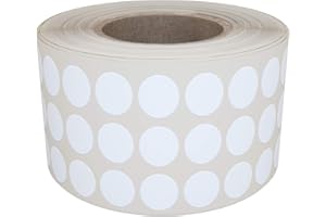 Color Coding Sticker Labels Rolls White 8mm (0.8cm) - Circle Dots Writable Surface- 2000 Pack by Royal Green