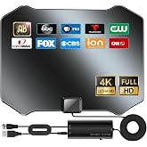 TV Antenna for Local Channels, Digital Antenna for Smart TV Indoor | 5000+ Miles Reception, HD Antenna with Signal Booster, Support 8K 4K-18FT Cable Indoor &amp; Outdoor