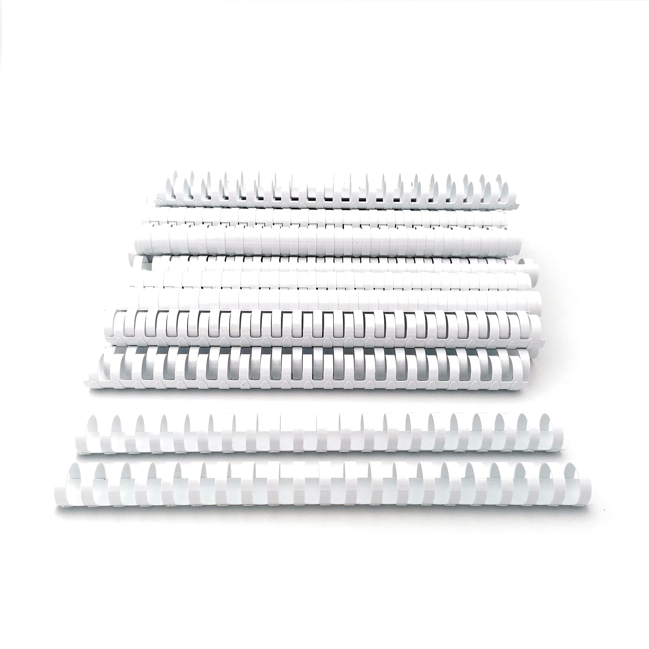 Alevar Plastic Spiral Binding Spines 21 Rings Diameter 22mm A4 Size Capacity 151 to 180 Sheets White Pack of 50