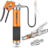 THINKWORK 8000 PSI Pistol Grip Grease Gun Kit - Adjustable Pressure | 0.53" Coupler &amp; 360&deg;Swivel Joint, Professional Heavy Duty Grease Guns Tool - Auto, Marine, Industrial, Agricultural Machinery