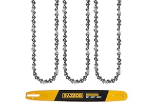 RazEdg 20 Inch Chainsaw Bar and Chain Combo, .325" Pitch, 063" Gauge, 81 Drive Links Fits Stihl MS290 MS271 MS291 MS261 MS270 MS280 024 026 028 029 030 036 039 and More (1 Bar + 3 Chains)