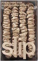 SLIP Skinny Blonde Scrunchies 4 Pack Pure Silk Anti-Crease Anti-Breakage view 8
