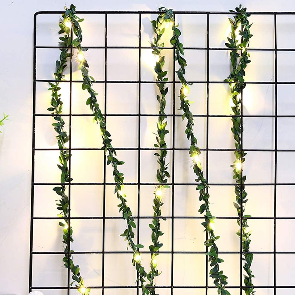 KeKeandYaoYao Ivy Green Leaf Garland Lights Fairy Lights- Vine Fairy Lights 30 LED 5V USB Connection- Perfect for Indoor, Bedroom, Wedding, Party Decorations(Warm White) Warm White