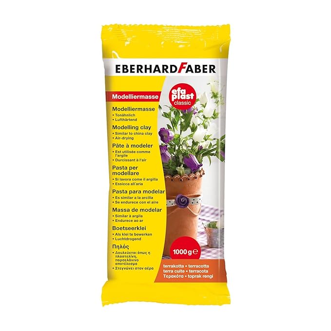 Eberhard Faber 570183 - Modelliermasse EFAPlast classic, 1 kg, terrakotta