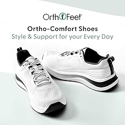 Orthofeet Women's Relay Sneaker, White, 6 Wide