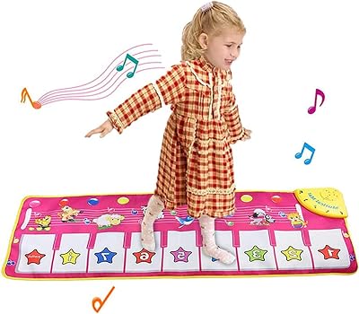 Caftymids Piano Music Dance Mat Educational Toy 19 Keys 8 Instrument Icons