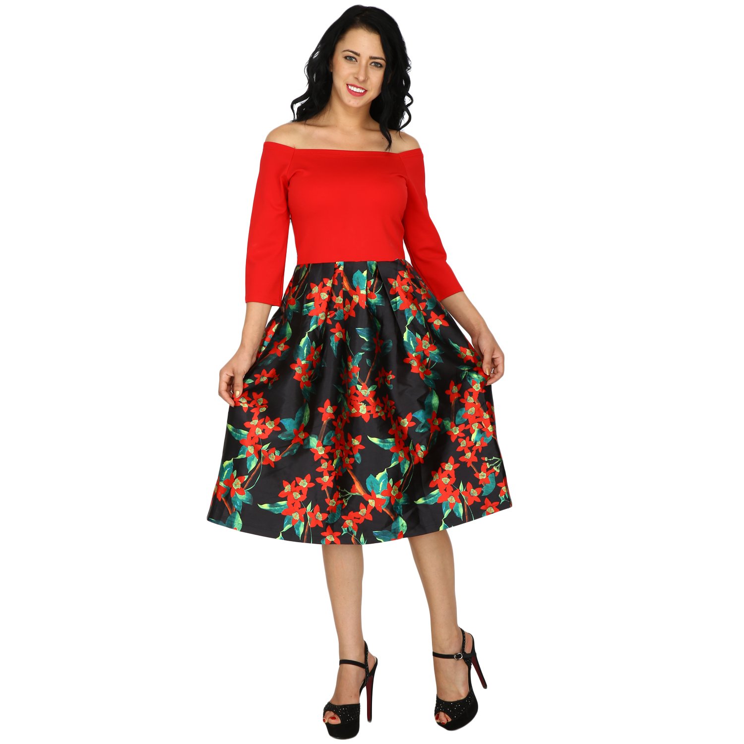 red black one piece dress