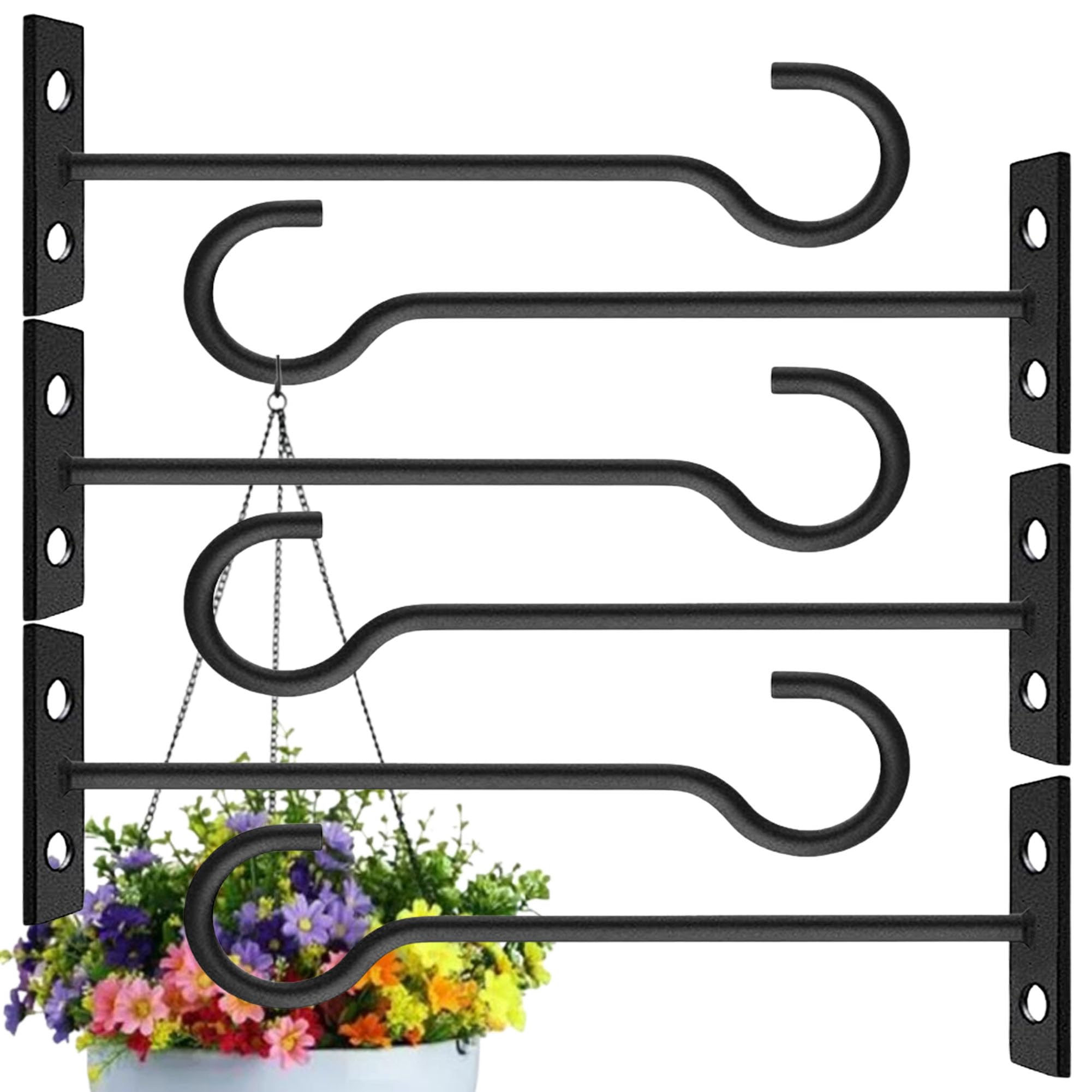 ZEECER Ceiling Hooks for Hanging Plants, 6 Pcs 6-inch Ceiling Plant Hangers Indoor, Rust-Proof Plant Hanger Hooks, Wall Mount Heavy Duty Hooks for Hanging Plants Indoor & Outdoor