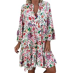 YongANs Tunic Tops Dress for Women 3/4 Sleeve Boho