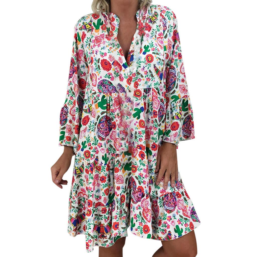 YongANs Tunic Tops Dress for Women 3/4 Sleeve Boho
