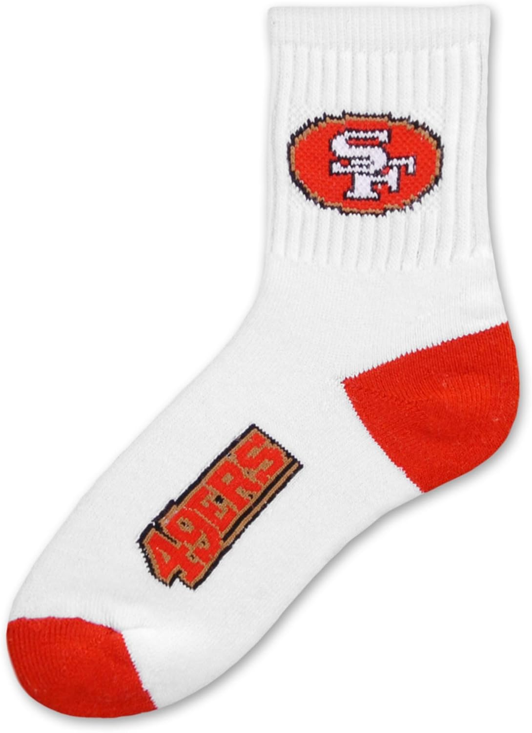 NFL San Francisco 49Ers Men's Quarter Socks, White, Medium