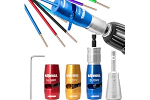 TOOLMAYS Wire Stripper and Twister for AWG,14-12-10 Gauge Electric Wire Stripper Wire Twister Tool for Drill Set 4in1 Profess