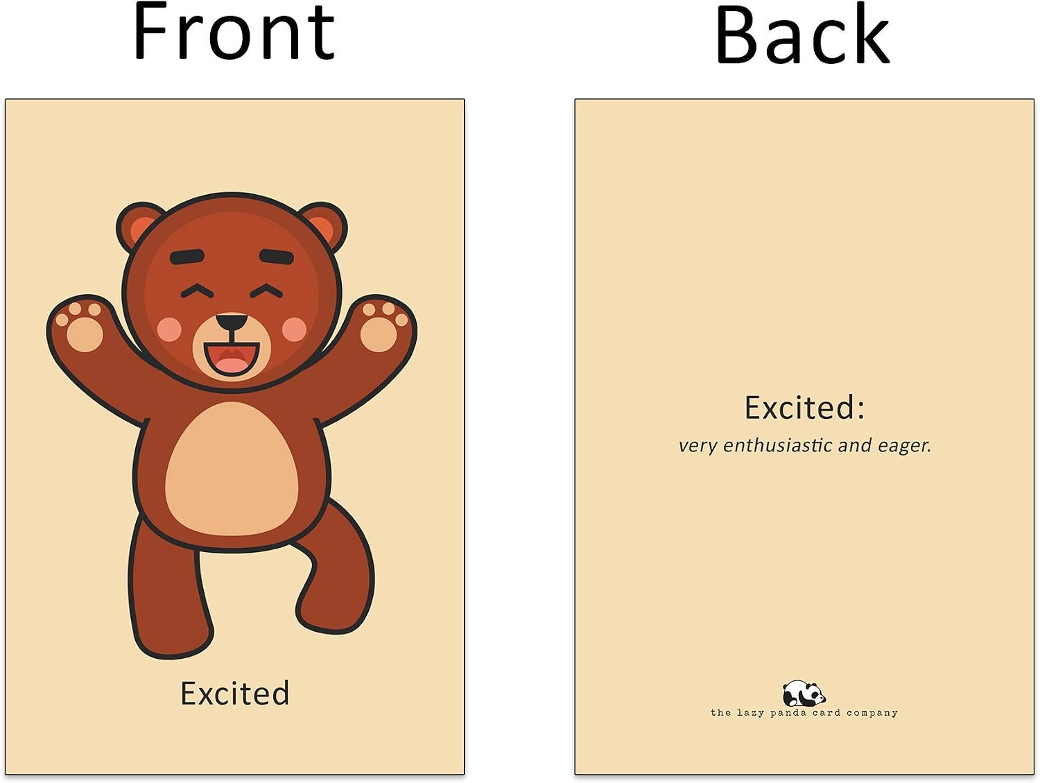 25 Bear Emotion Cards Feelings Mood Verbal Aid Flash Cards, 14.8*10.5 centimeters - Image 3