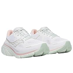 Saucony Women's Guide 18 Sneaker, White/Mist, 10