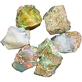 InfinityGemsArt 30 carats, Natural Raw Ethiopian Opal Rough Stone, Real Rock Crystals Opal Gemstone for DIY, Jewelry Making Supplies Opal, Energy Stone, DIY Gifts Crafts, October Birthstone