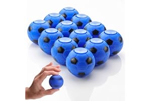 Entervending Fidget Spinners - 2 Inch Stress Balls - 12 Pcs Soccer Party Favors - Blue Mini Fidget Spinners - Classroom prizes - Fidget Spinners for Kids - Easter Basket Stuffers