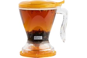 Tiesta Tea Brewmaster Coffee Infuser, Large Stainless Steel Strainer for Loose Leaf Tea, Fine Mesh Bottom Dispensing, Microwave & Dishwasher Safe, Reusable Steeper, Loose Leaf Holder, 16 Oz