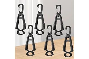 6-Pack Black Glove Clips, Plastic Work Glove Holders for Duty Belts & Daily Use