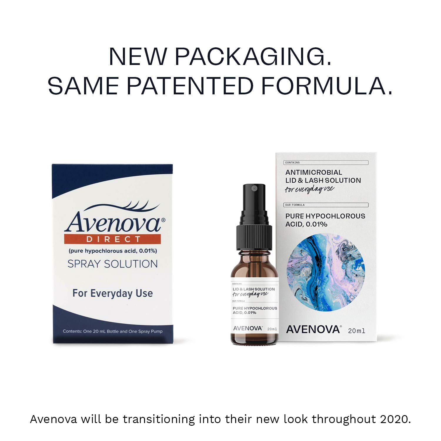 Avenova Antimicrobial Eyelid and Lash Cleanser - Soothing Formula, Effective Relief from Irritation, Dry Eyes, Styes and Blepharitis, Pure and Gentle Hypochlorous Acid Spray, 20mL (0.68 oz) : Beauty