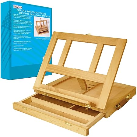 Us Art Supply Solana Adjustable Wood Desk Table Easel With Storage