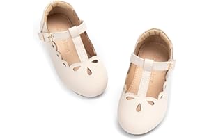 THEE BRON Girl's T-Strap Flats Toddler/Little Kid Ballet Mary Jane Party Dress Shoes