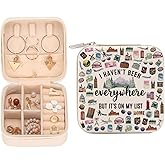 LONGXIN Travel Jewelry Case Box Organizer, Traveler Gift, World Travel Essentials, Accessories, Flight Vacation Gifts