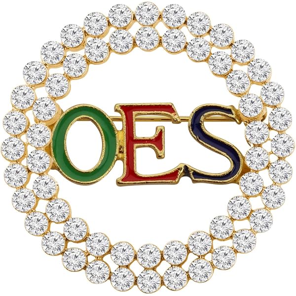 OES Sorority Jewelry - Pearl Beads Brooch Pin For Order Of Eastern Star Members