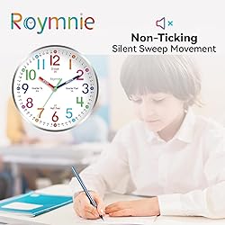 Roymnie Wall Clock for Kids Learning to Tell Time