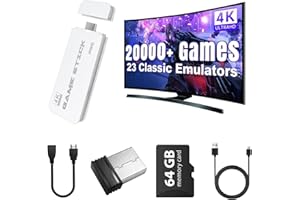 AQHH 2025 Retro Gaming Console, Retro Game Stick with 4K HDMI, Classic Video Games, Upgraded Dual 2.4G Wireless Controllers 64GB