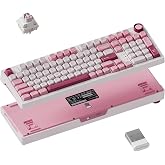 Keychron J3 SE Pink Wireless Mechanical Keyboard, 96% with Numpad Knob | 2.4 GHz/Bluetooth 5.2/USB-C Wired, Hot-Swappable Sakura Milk Switch, QMK Custom RGB Backlit, PBT Keycaps, Mac/Windows/Linux