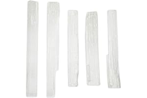 Wellbrite 5 Pieces Selenite Wand, Large Crystals and Healing Stones Stick, 6-8 inches