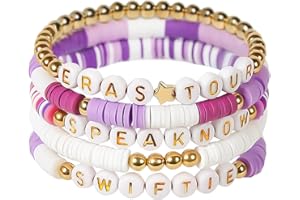 HAOXIA 5-piece travel bracelet set TS Inspired Bracelets Friendship Fans Eras Speak Now Music Lover Anti Hero 1989 Reputation Team Bracelets