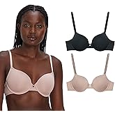 Maidenform Womens Underwire Bra, Demi T-Shirt Underwire Bra, Convertible Bra for Women, 2-Pack