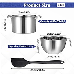 3-Piece Double Boiler, Chocolate Melting Pot Set