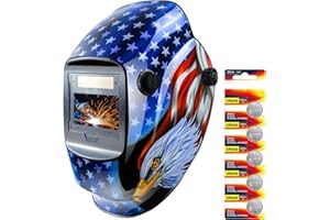 JustHot Welding Helmet Auto Darkening Welding Hood True Color Solar Powered Welding Mask 1/1/1/1 Optical Clarity Weld Helmet Wide Shade 5-9/9-13 with 4 Arc Sensor Welding Helmets for Men (JH-CD07)