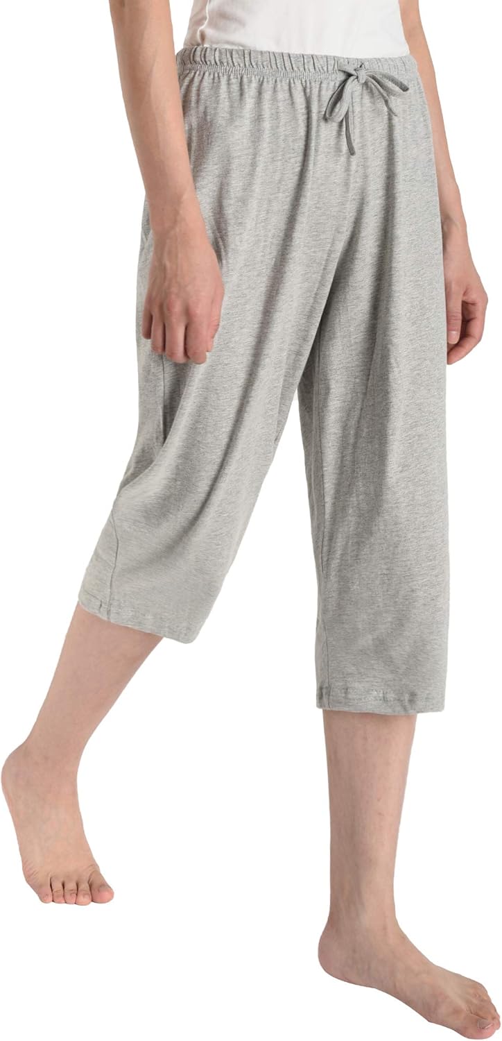 Latuza Women's Cotton Capri Pants Sleep Capris at  Women’s Clothing store