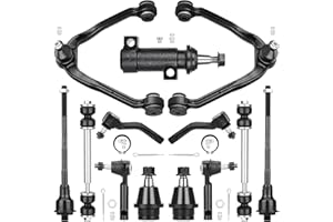 AEAGLE Front Upper Control Arms for Escalade 02-06, Chevy Silverado 99-06, Avalanche Tahoe Suburban GMC Sierra Yukon AWD 4WD | Suspension Kit w/Ball Joints Tie Rods Sway Bar Idler Arm Replaces K80942