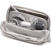 orbitkey KonMari Desk Pouch - Stone Portable Tech Organizer | KonMari Edition | Fold-Down Workstation | Self-Standing Design | Recycled Water-Resistant Fabric