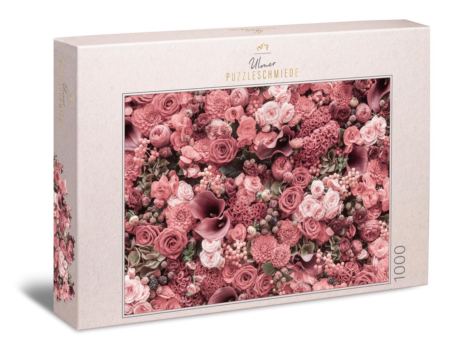 Ulmer Puzzleschmiede - Puzzle "Red Roses": 1000 pieces jigsaw puzzle - Flowers and blossoms puzzle. For all who love red roses