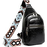 Small Sling Bag for Women Backpack Crossbody Fanny Pack, Chest Bag with Adjustable Strap, Waist Pack for Traveling Black