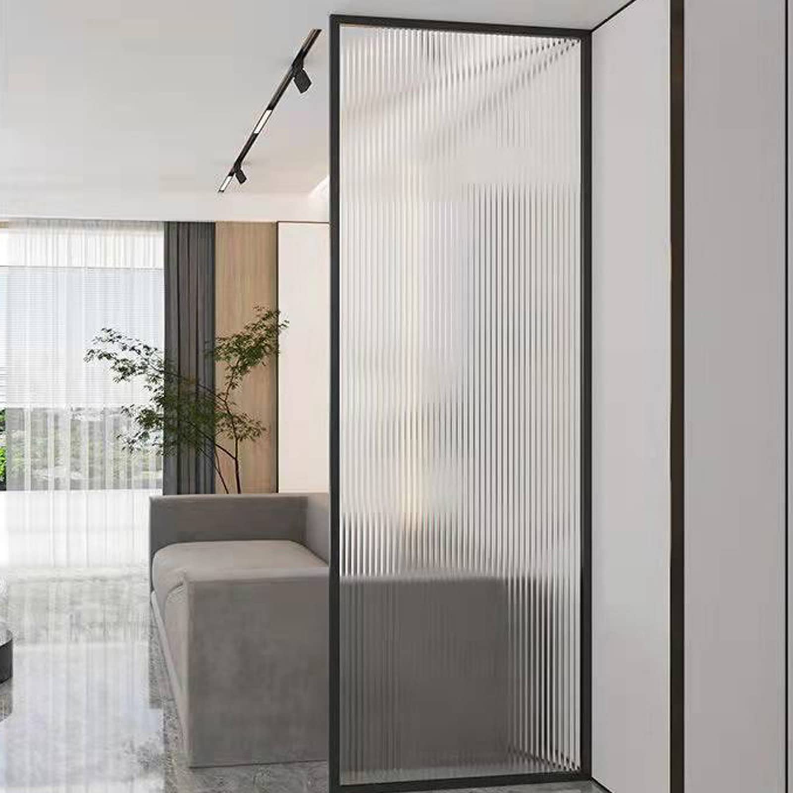 FXCIST Frosted window film privacy static cling for glass window Home Apartment Bedroom Bathroom (60x300 CM)