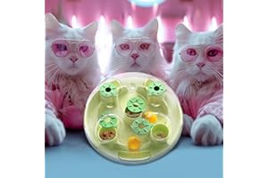 KADTC Cat Puzzles Toy Indoor for Cats Weight Loss Interactive Toys Kitten Slow Feeder Kitty Food Treat Puzzles Feeding Dispenser Brian Stimulation Track Balls Pet Fun Birthday Gift